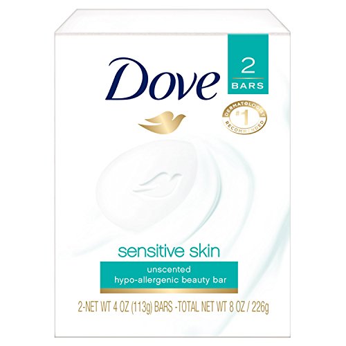 Dove Beauty Bar, Sensitive Skin 4 oz, 2 Bar