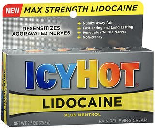 ICY Hot Lidocaine Pain Relieving Cream Max Strength Plus Menthol - 2.7 oz,