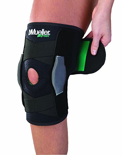 Mueller Sports Medicine Green Adjustable Hinged Knee Brace, Black/Green, One Size Fits Most