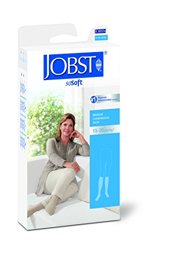 JOBST soSoft 15-20 mmHg Knee High Compression Socks, Brocade Pattern, Sand, Large