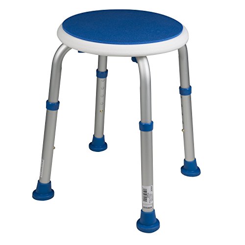 PCP Padded Round Non-Slip Bath Safety Stool, White/Blue