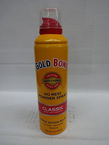 Gold Bond No Mess Powder Spray Classic Scent With Menthol, Classic Scent With Menthol 7 oz (Pack of 6) by Gold Bond (English Manual)