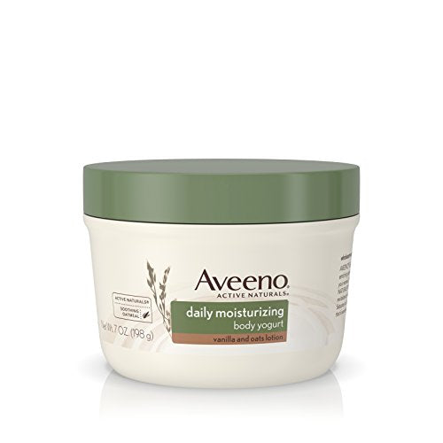 Aveeno Daily Moisturizing Yogurt Body Cream for Dry Skin with Vanilla Scent & Soothing Oat, 7 oz