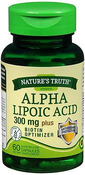 Nature's Truth Alpha Lipoic Acid 300 mg Plus Biotin Optimizer Quick Release Capsules - 60 ct,