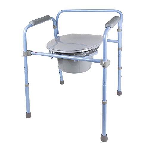 Carex Folding Commode, Portable Toilet For Adults and Bedside Commode Chair, Foldable