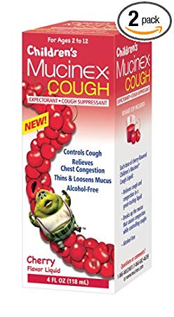 Mucinex Children's Cough Relief Liquid, Cherry, 4oz (2X4oz)