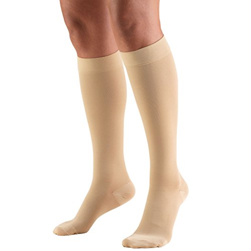 Truform Closed Toe, Knee High 20-30 mmHg Compression Stockings, Beige, Medium