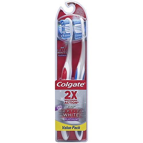 Colgate 360 Degree Adult Full Head, Medium Twin Toothbrush, 2 Count