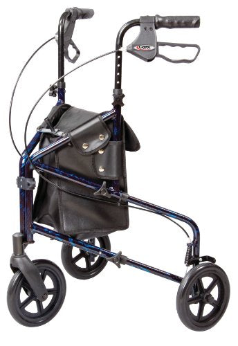 Carex 3 Wheel Walker For Seniors, Foldable, Rollator Walker With Three Wheels, Height Adjustable Handles