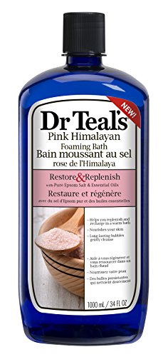 Dr Teal's Restore & Replenish Pure Epsom Salt & Essential Oils Pink Himalayan Foaming Bath 34 oz