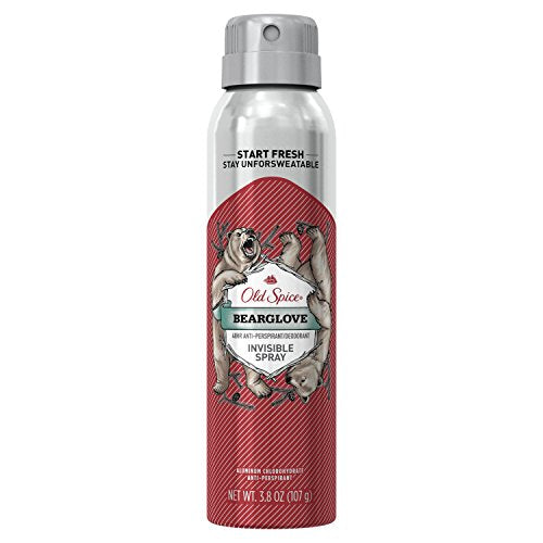 Old Spice Antiperspirant and Deodorant for Men, Invisible Spray, Bearglove, Apple, Citrus, Spice Scent, 3.8 Oz