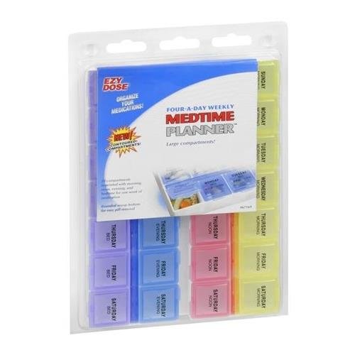 Ezy-Dose Medtime Planner Four-a-Day Weekly #67169 1 EA - Buy Packs and SAVE