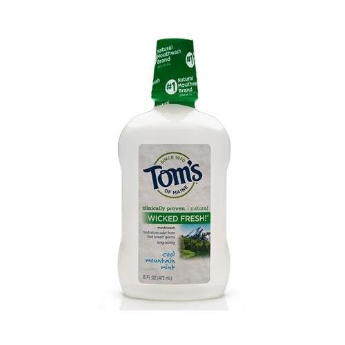 Tom's of Maine Wicked Fresh! Mouthwash Cool Mountain Mint 16 OZ - Buy Packs and SAVE