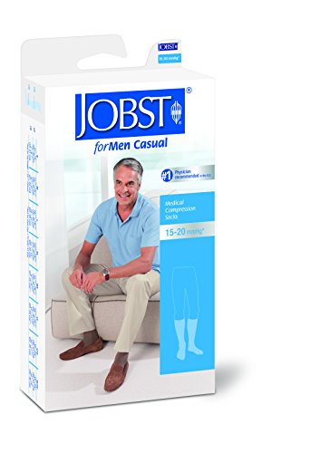 BSN Medical 113103 JOBST Men's CasualSock with Closed Toe, Knee High, 15-20 mmHG, X-Large, Black