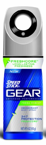 Speed Stick Gear Body Spray, Fresh Force, 4 Ounce