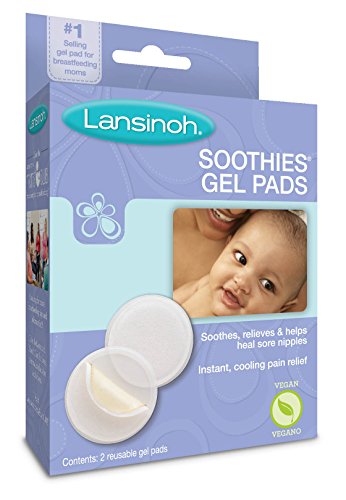 Lansinoh Soothies Gel Pads for Breastfeeding, 2 Count, Soothing Relief for Moms With Cracked and Sore Nipples