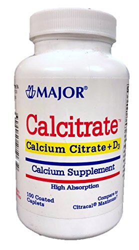 Major Calcitrate +D3 Supplement, 100 Coated Caplets