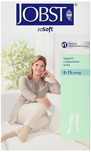 JOBST soSoft, Knee High Compression Socks, Brocade, 8-15 mmHg, Sand, XL