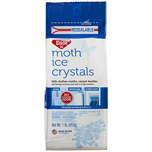 Enoz Moth Ice Crystals (Single Pack) Kills Clothes Moths, Carpet Beetles, and Eggs and Larvae