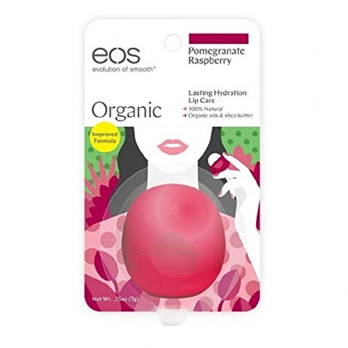 eos Organic Lip Balm Sphere - Pomegranate Raspberry | Certified Organic & 100% Natural | 0.25 oz.