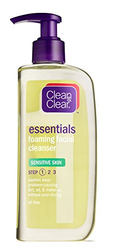 Clean & Clear Foaming Facial Cleanser, Sensitive Skin, 8 Ounces