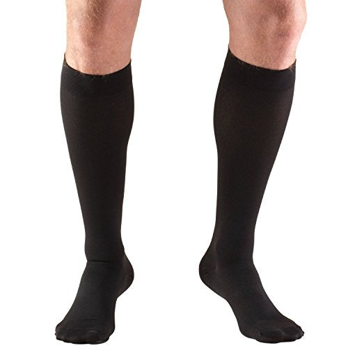 Truform 15-20 mmHg Knee High, Closed Toe Compression Stockings Black, Small