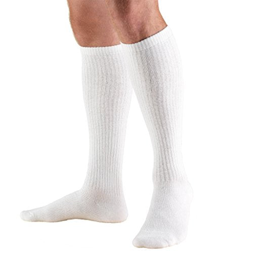 Truform 8-15 mmHg Knee High Compression Socks, White, X-Large