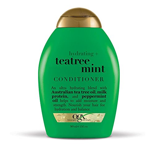 OGX Hydrating TeaTree Mint Conditioner, 13 Ounce Bottle, Hydrating and Nourishing Conditioner Infused with Australian Tea Tree Oils, Sulfate-Free Surfactants