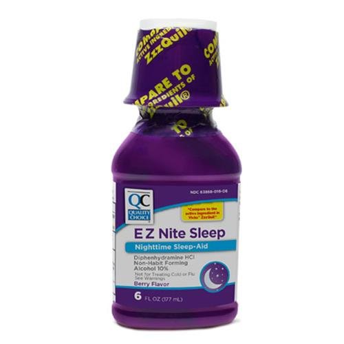 Quality Choice EZ Nite Sleep Nighttime Sleep Aid Berry Flavor 6oz Each (2)