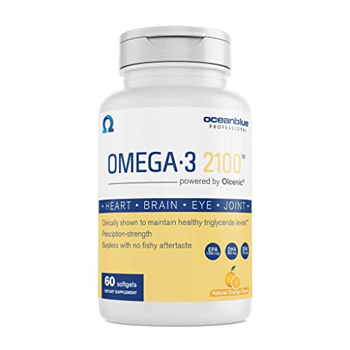 Ocean Blue Omega 3 2100 - Olcenic Blend - Natural Orange Flavor - no Fishy Aftertaste - 60 Count