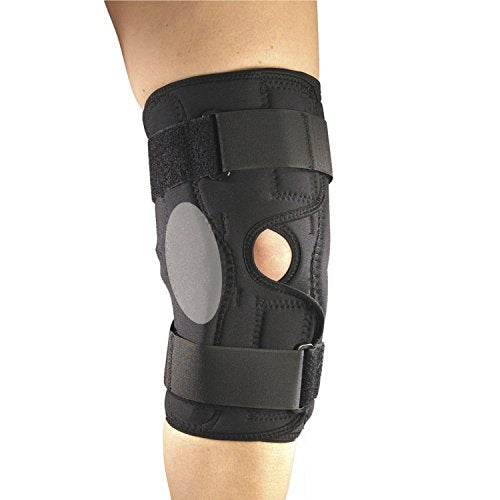 OTC Knee Stabilizer Wrap Rom Orthotex Hinged Bars, Black, Large