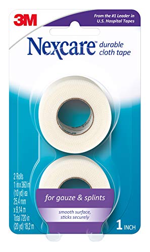 Nexcare Durable Cloth Carded 1-Inch Wide First Aid Tape, 10-Yard Roll, 2-Count Package