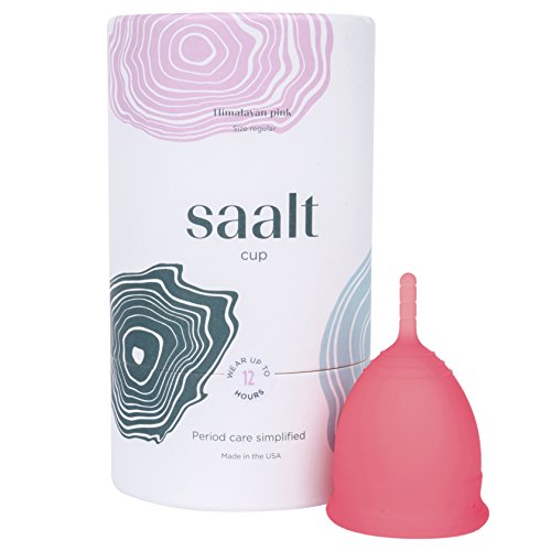 Saalt Menstrual Cup - Premium Design - Most Comfortable Period Cup - #1 Active Cup - Wear for 12 Hours - Soft, Flexible, Reusable Medical-Grade Silicone - Made in USA