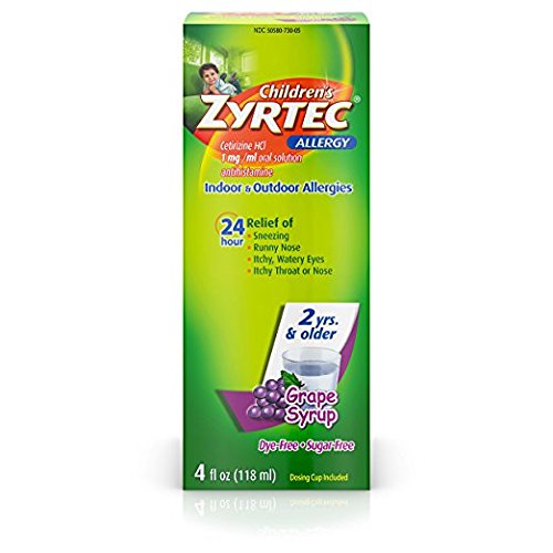 Zyrtec Children's 24 Allergy Syrup Grape - 4 oz,