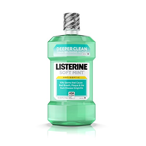 Soft Mint Listerine Antiseptic Mouthwash For Bad Breath Germs, 1.5 L