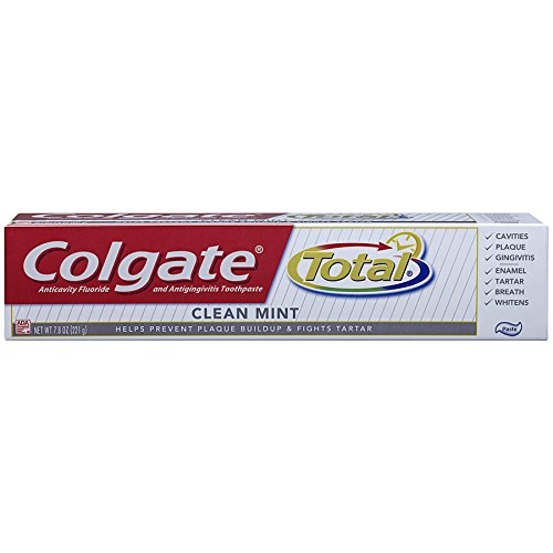 Colgate Total Fluoride Toothpaste, Clean Mint, 7.80 oz ( Packs of 6)