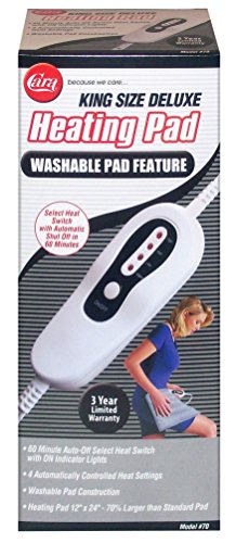 CARA 70 Deluxe Washable Heating Pad, Moist/Dry, King Size