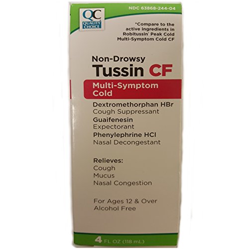 Quality Choice Non-Drowsy Tussin CF Multi-Symptom Cold Relief 4 Oz (Pack of 3)