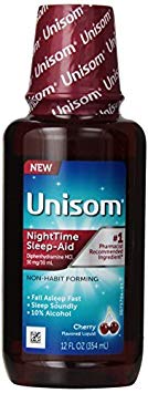 Unisom NightTime Sleep-Aid Cherry Flavored Liquid, 12 fl oz - Buy Packs and SAVE