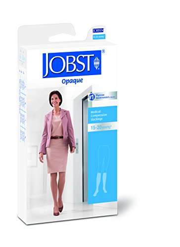 JOBST Opaque Knee High 15-20 mmHg Compression Stockings, Closed Toe, X-Large, Natural