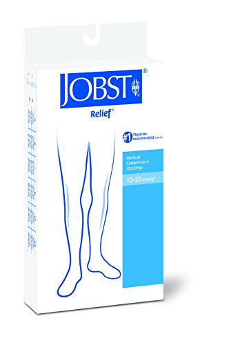 Jobst 114813 Relief 15-20 mmHg Closed Toe Knee High Unisex Support Sock Size: Medium, Color: Black