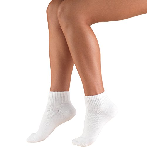 Truform Extra Soft, Cushioned 8-15 mmHg Ankle Compression Socks, White, Medium