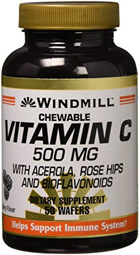 Windmill vitamin C 500 mg dietary supplement chewable wafers with Acerola - 5