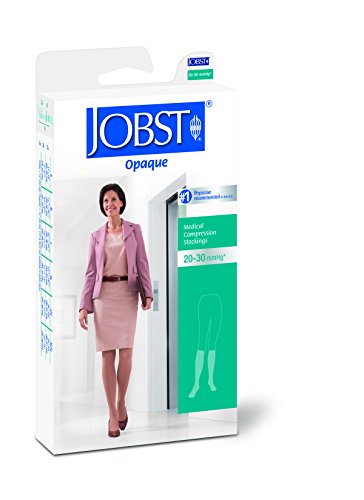 BSN Medical 115272 Jobst Opaque Compression Hose, Knee High, 20-30 mmHG, Closed Toe, Large, Natural