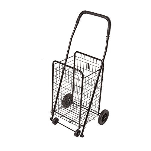 DMI Shopping Trolley, Folding Shopping Cart, Compact, Lightweight Folding Cart, Black