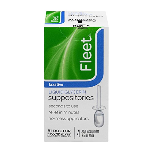 Fleet Liquid Glycerin Suppositories 4 Each (Pack of 12)