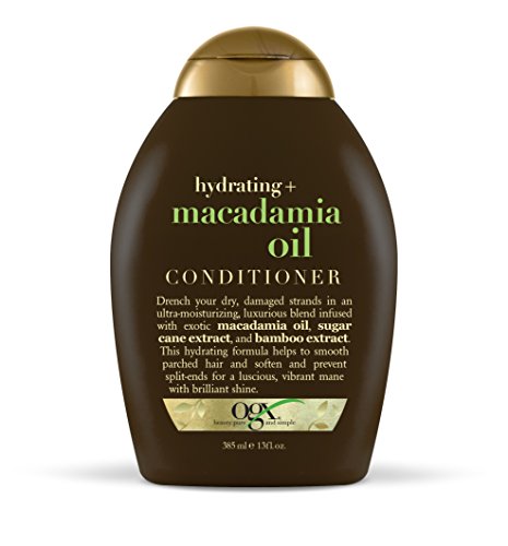 OGX Conditioner Hydrating Macadamia Oil (1) 13 Ounce Bottle Hydrating and Nourishing Conditioner with Macadamia, Paraben Free Sustainable Ingredients; Awaken Your Senses