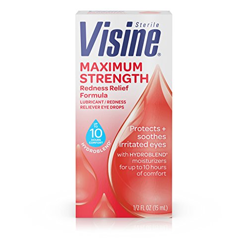 Visine Maximum Strength Redness Relief Lubricant/Redness Reliever Eye Drops .5 Fl. Oz