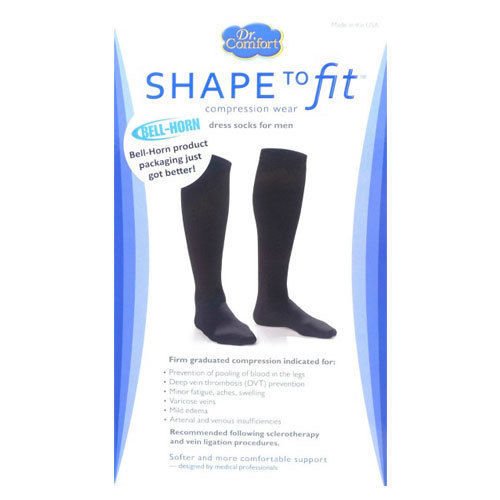 Mens Light Compression Dress Support Socks 15-20 mmHg (Large (10½-12), Black)