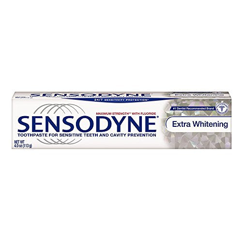 Sensodyne Toothpaste for Sensitive Teeth & Cavity Protection, Extra Whitening 4 oz